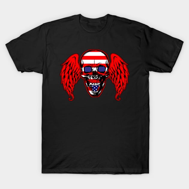 Skull Head American T-Shirt by 29Butterfly_Studio